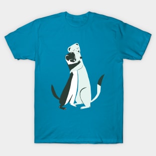 Weasel hugs in teal T-Shirt